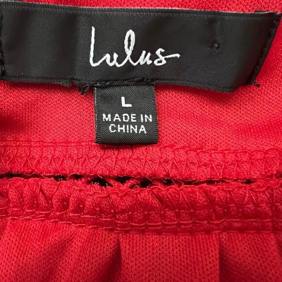 Lulu’s “Never a Dull Moment” Dress Sz L Babydoll TieStrap Pleated Dress Cocktail - Picture 5 of 8